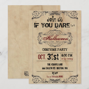 Viktorianisches Altpapier-Halloween-Party Einladung