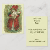 Viktorianisches Art-Produkt etikettiert ~ Huhn Visitenkarte (Vorne/Hinten)