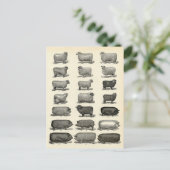 Viktorianisches Ätzen von Schweinen und Schafen Postkarte (Stehend Vorderseite)