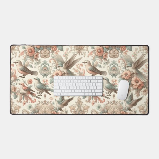 Viktorianisches Aviar: Ein Pastelgarten Schreibtischunterlage (Tastatur & Maus)
