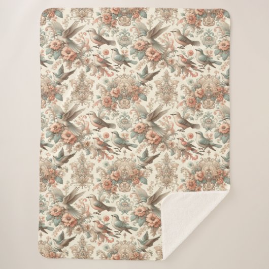 Viktorianisches Aviar: Ein Pastelgarten Sherpadecke (Vorderseite)