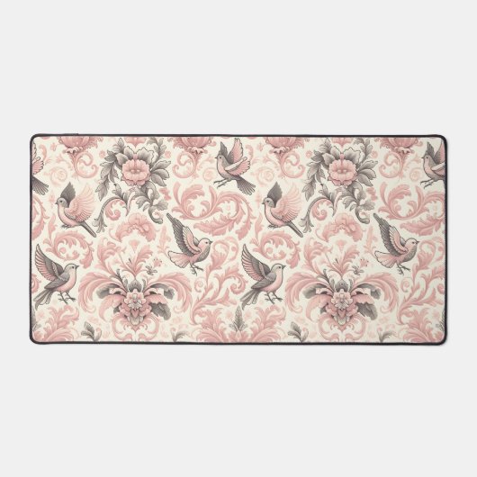 Viktorianisches Aviar: Ein rosa, pastellfarbener G Schreibtischunterlage (Vorderseite)