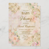 Viktorianisches Baby Duschmädchen Vintage Einladun Einladung (Vorne/Hinten)