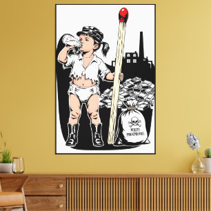 Viktorianisches Baby-Mädchen-Print - Lustiges Stre Leinwanddruck