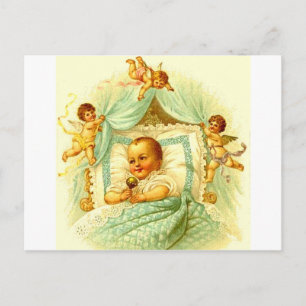 Viktorianisches Baby und Cherubs Vintage Postkarte