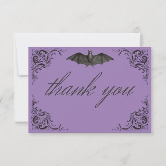 Viktorianisches Bad bis zum Tod Schwarz & Lila Hoc Dankeskarte (Vorderseite)