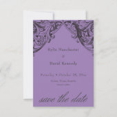 Viktorianisches Bad bis zum Tod Schwarz & Lila Hoc Save The Date (Vorderseite)