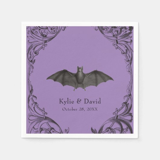 Viktorianisches Bad bis zum Tod Schwarz & Lila Hoc Serviette (Vorderseite)