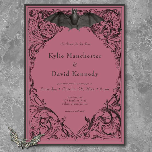 Viktorianisches Bad bis zum Tod Schwarz & Wein Hoc Einladung