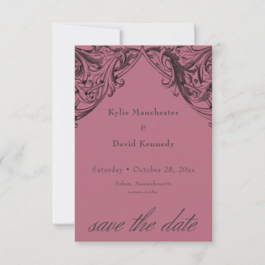 Viktorianisches Bad bis zum Tod Schwarz & Wein Hoc Save The Date (Vorderseite)