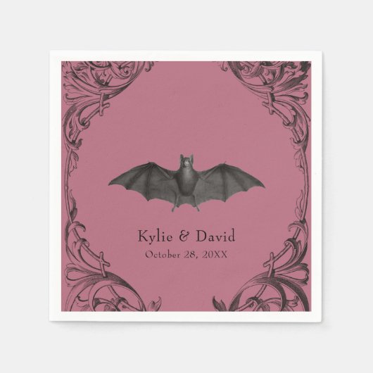 Viktorianisches Bad bis zum Tod Schwarz & Wein Hoc Serviette (Vorderseite)