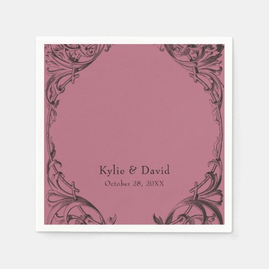 Viktorianisches Bad bis zum Tod Schwarz & Wein Hoc Serviette (Vorderseite)