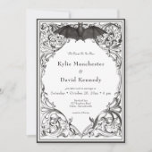 Viktorianisches Bad bis zum Tod Schwarz & Weiß Hoc Einladung (Vorderseite)