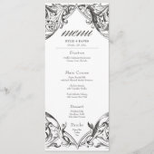 Viktorianisches Bad bis zum Tod Schwarz & Weiß Hoc Menükarte (Vorderseite)