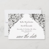 Viktorianisches Bad bis zum Tod Schwarz & Weiß Hoc Save The Date (Vorderseite)