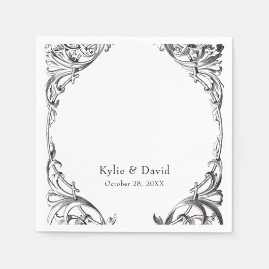 Viktorianisches Bad bis zum Tod Schwarz & Weiß Hoc Serviette (Vorderseite)