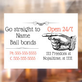 Viktorianisches Bail-Bail-Bonds-Geschäft kommt aus Fensteraufkleber (Blatt 2)