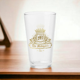 Viktorianisches Bar-Monogramm-Kronenfarbe Glas