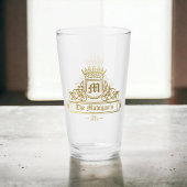 Viktorianisches Bar-Monogramm-Kronenfarbe Glas