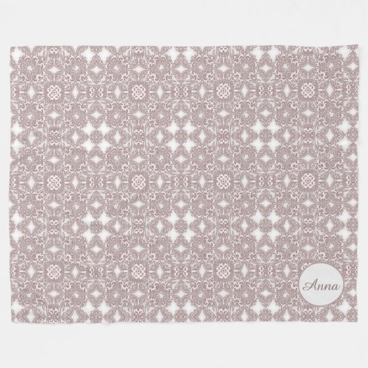 viktorianisches barocke Muster  Fleecedecke (Vorderseite (Horizontal))