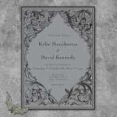 Viktorianisches Bat bis zum Tod Schwarz & Grau Hoc Einladung