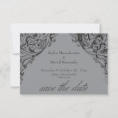 Viktorianisches Bat bis zum Tod Schwarz & Grau Hoc Save The Date (Vorderseite)