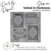 Viktorianisches Bat bis zum Tod Schwarz & Grau Hoc Save The Date