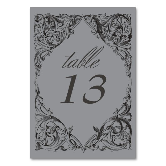 Viktorianisches Bat bis zum Tod Schwarz & Grau Hoc Tischnummer (Vorderseite)