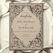 Viktorianisches Bat bis zum Tod Schwarz & Tan Hand Einladung