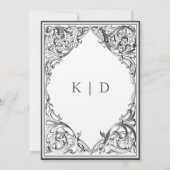 Viktorianisches Bat bis zum Tod Schwarz & Tan Hand Einladung (Rückseite)