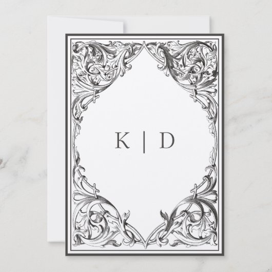 Viktorianisches Bat bis zum Tod Schwarz & Tan Hand Einladung (Rückseite)