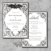 Viktorianisches Bat bis zum Tod Schwarz & Weiß zwe Einladung