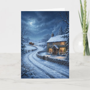 Viktorianisches Bauernhaus Weihnachtskarte zur Hei Feiertagskarte
