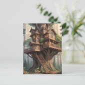 viktorianisches Baumhaus Postkarte (Stehend Vorderseite)