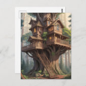 viktorianisches Baumhaus Postkarte (Vorne/Hinten)