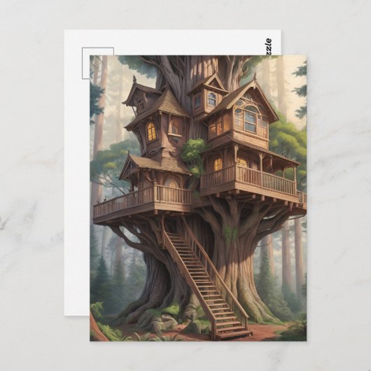 viktorianisches Baumhaus Postkarte (Vorne/Hinten)