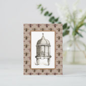 Viktorianisches Bienenmuster Postkarte (Stehend Vorderseite)