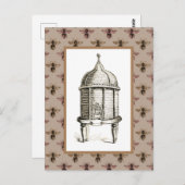 Viktorianisches Bienenmuster Postkarte (Vorne/Hinten)