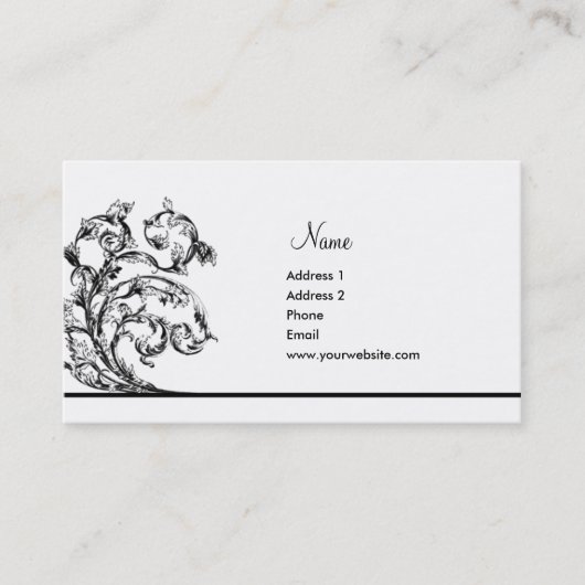 Viktorianisches Blätter Visitenkarte (Vorderseite)