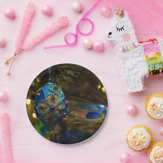 Viktorianisches Blau Pappteller (Party)