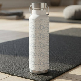 Viktorianisches Blau Toile sich wiederholendes Mus Trinkflasche
