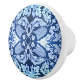 Viktorianisches blaues Muster Schubladen Keramikknauf (Rechts)