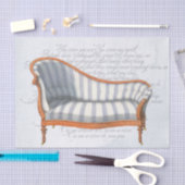 Viktorianisches blaues Strickkettenpapier Seidenpapier (Handwerk)