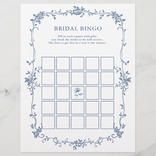 Viktorianisches Blue 'Bridal Bingo' Brautparty Gam (Vorderseite)