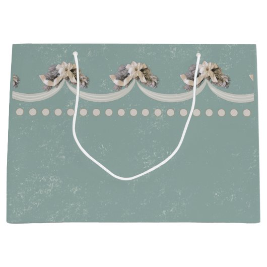 Viktorianisches Blumenband in grünem Geschenkbeute Große Geschenktüte (Vorderseite)