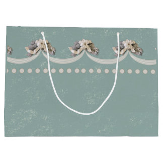 Viktorianisches Blumenband in grünem Geschenkbeute Große Geschenktüte