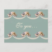 Viktorianisches Blumenband Segen in Grün Postkarte (Vorderseite)