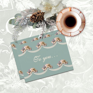 Viktorianisches Blumenband Segen in Grün Postkarte