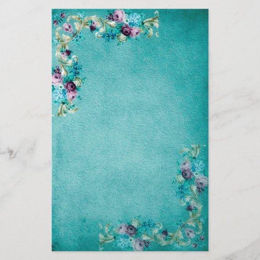 Viktorianisches Blumenbriefpapier Briefpapier (Vorderseite)