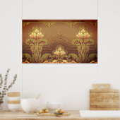 Viktorianisches Blumenfriedel, elegante Blume Juge Poster (Küche)